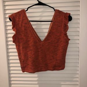 Free People crop cotton workout top
